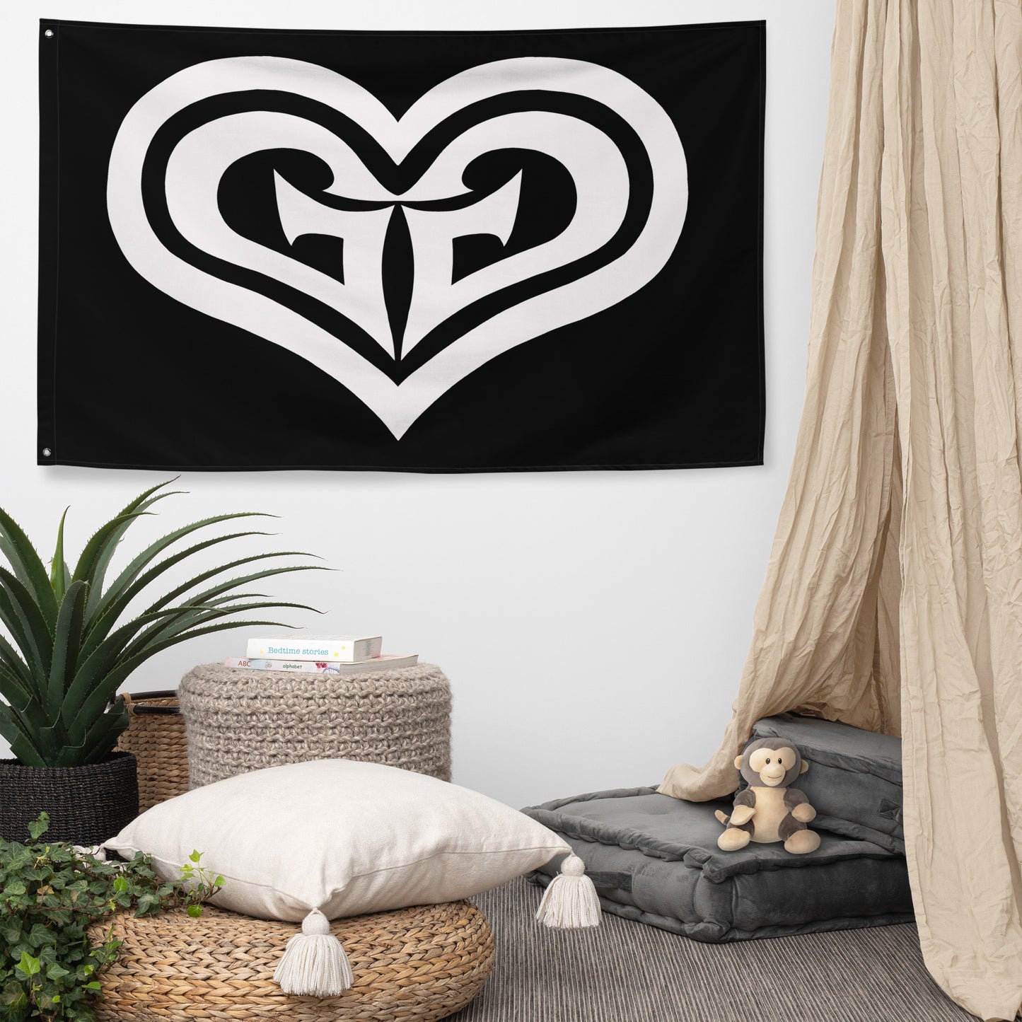 Galaktic Gang "GG Love" Flag - Black