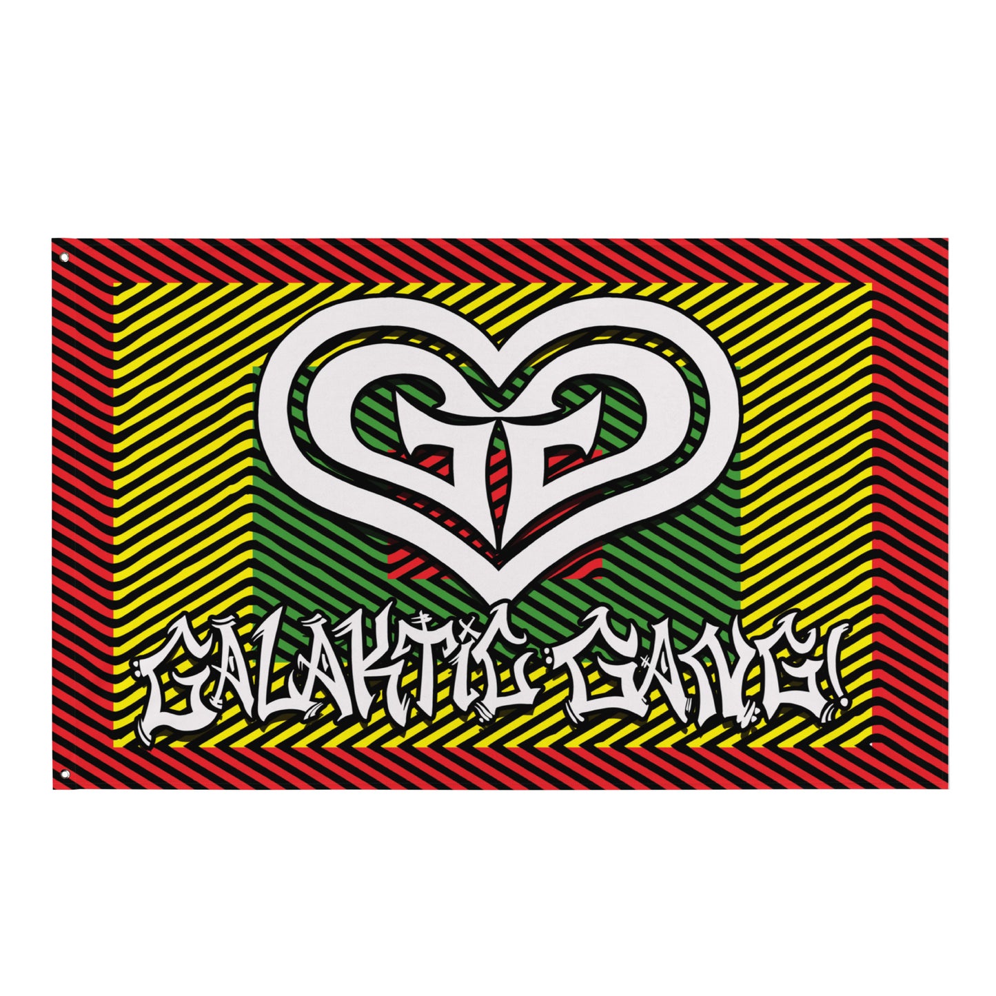 Galaktic Gang "GG Love" Flag - Rasta