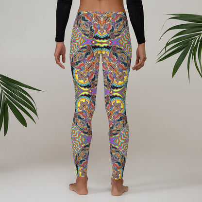 "Jai Ganesha" Low-Rise Leggings