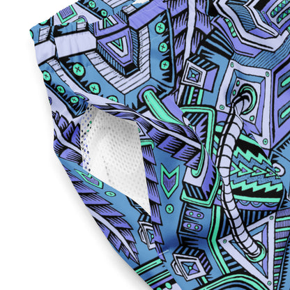 "Nugatron Blues" Swim Trunks