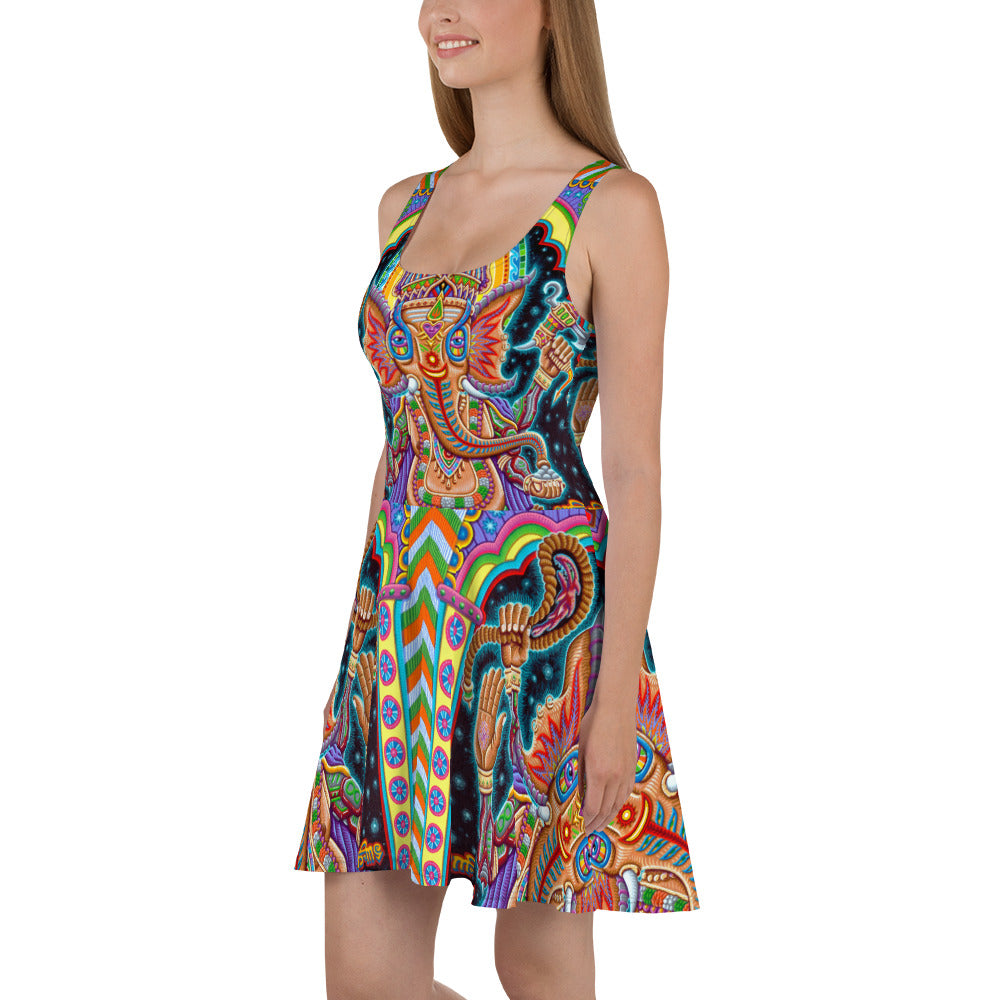 "Jai Ganesha" Skater Dress