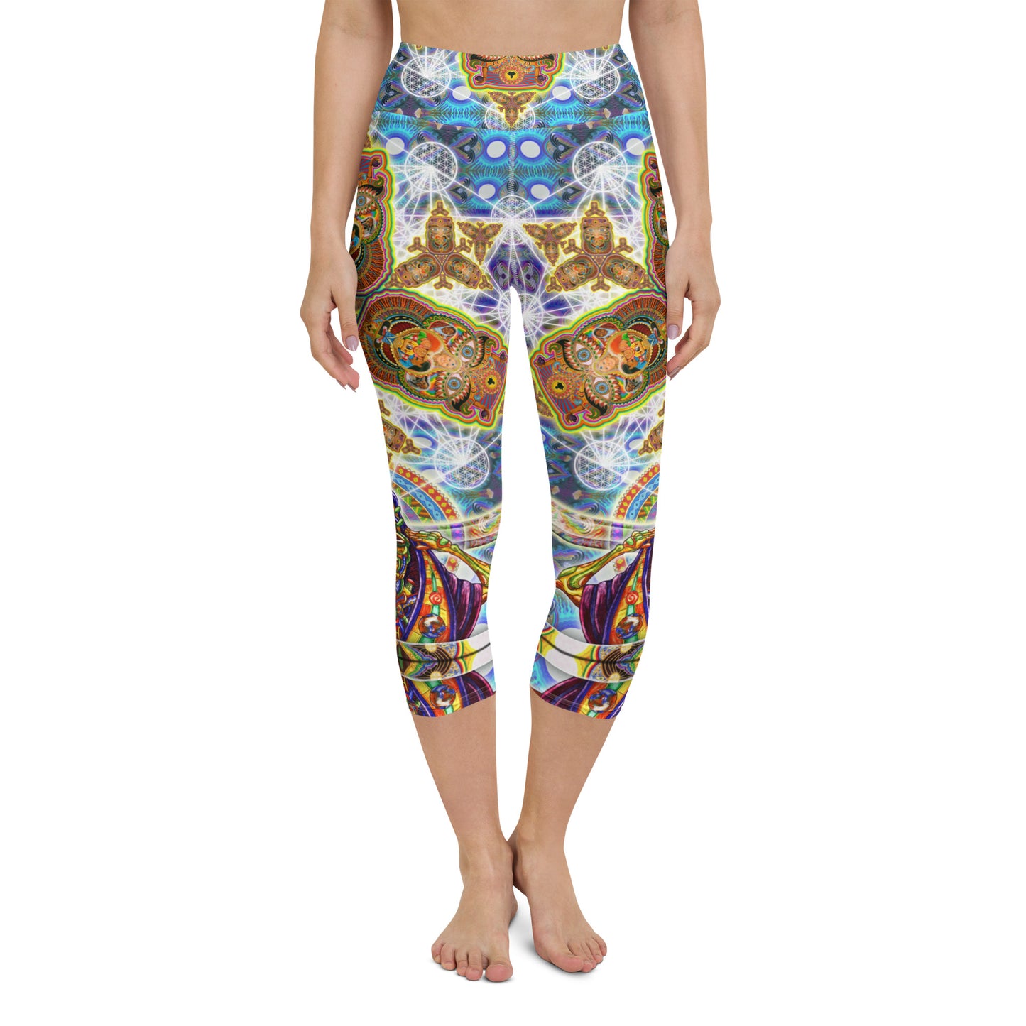 "Fractal Dimension" Yoga Capri Leggings