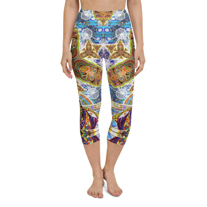 "Fractal Dimension" Yoga Capri Leggings