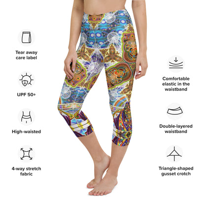 "Fractal Dimension" Yoga Capri Leggings