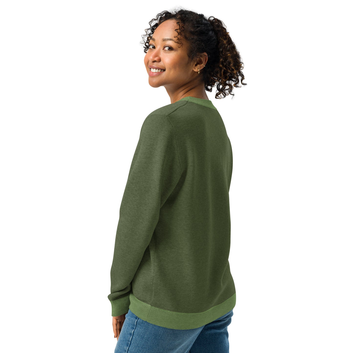 Green Galaktic Dude Knitted crew neck sweater