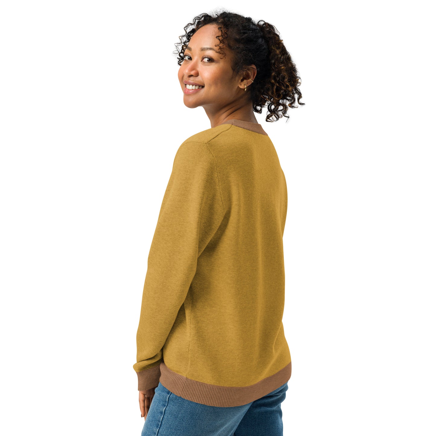 Yellow Galaktic Dude Knitted crew neck sweater