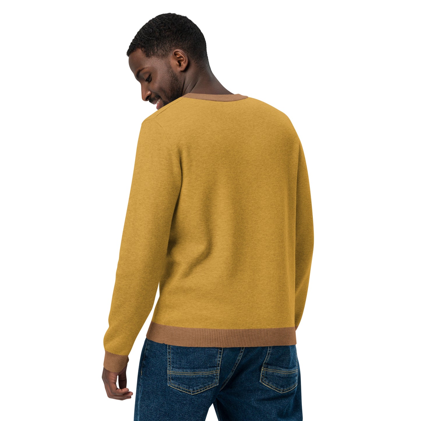 Yellow Galaktic Dude Knitted crew neck sweater