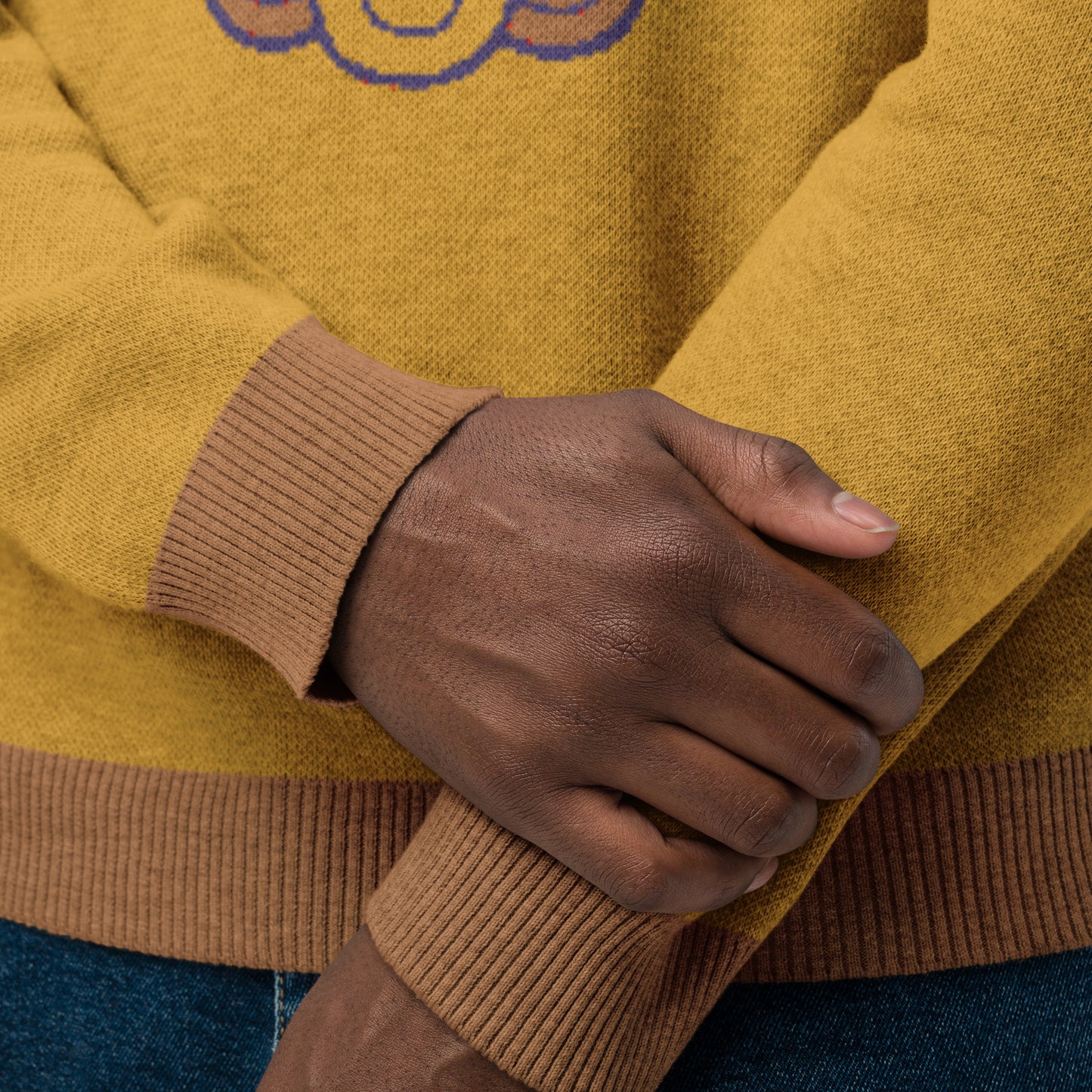 Yellow Galaktic Dude Knitted crew neck sweater