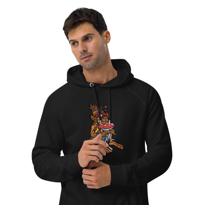 "The Muncher of Mushroomland" Unisex eco raglan hoodie