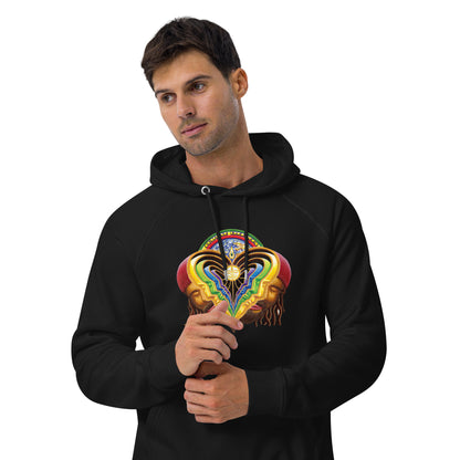 "Peeling Bodies" Unisex eco raglan hoodie
