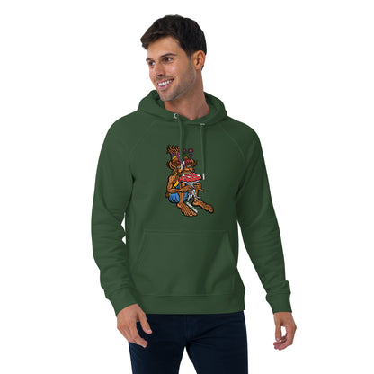 "The Muncher of Mushroomland" Unisex eco raglan hoodie