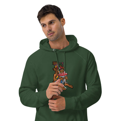 "The Muncher of Mushroomland" Unisex eco raglan hoodie