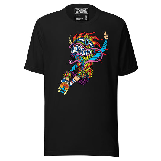 "Positv Skater Dragon" Cotton T-Shirt