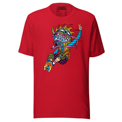 "Positv Skater Dragon" Cotton T-Shirt