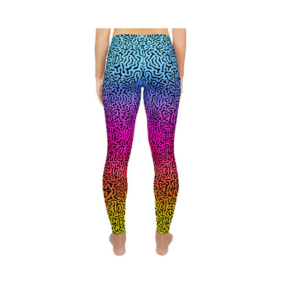 "Florescent Brain Pattern" Active Leggings