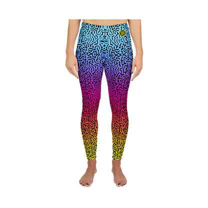 "Florescent Brain Pattern" Active Leggings