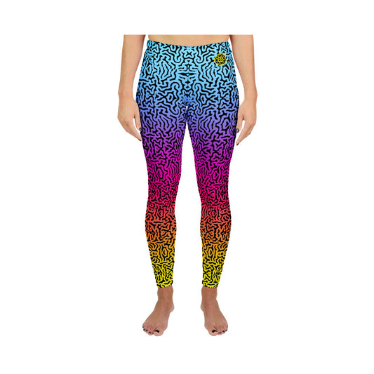 "Florescent Brain Pattern" Active Leggings