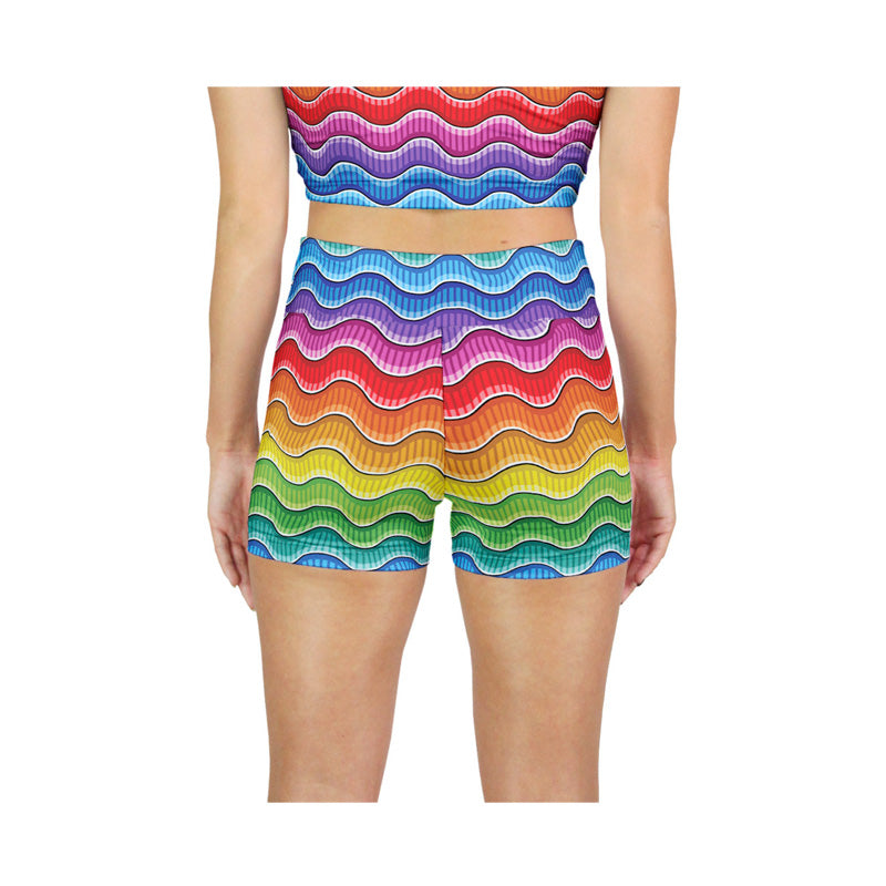 "Rainbow Waves" Booty Shorts